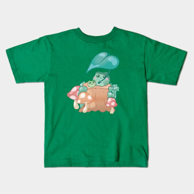 Froggy Rain Party Kids T-Shirt by smalart